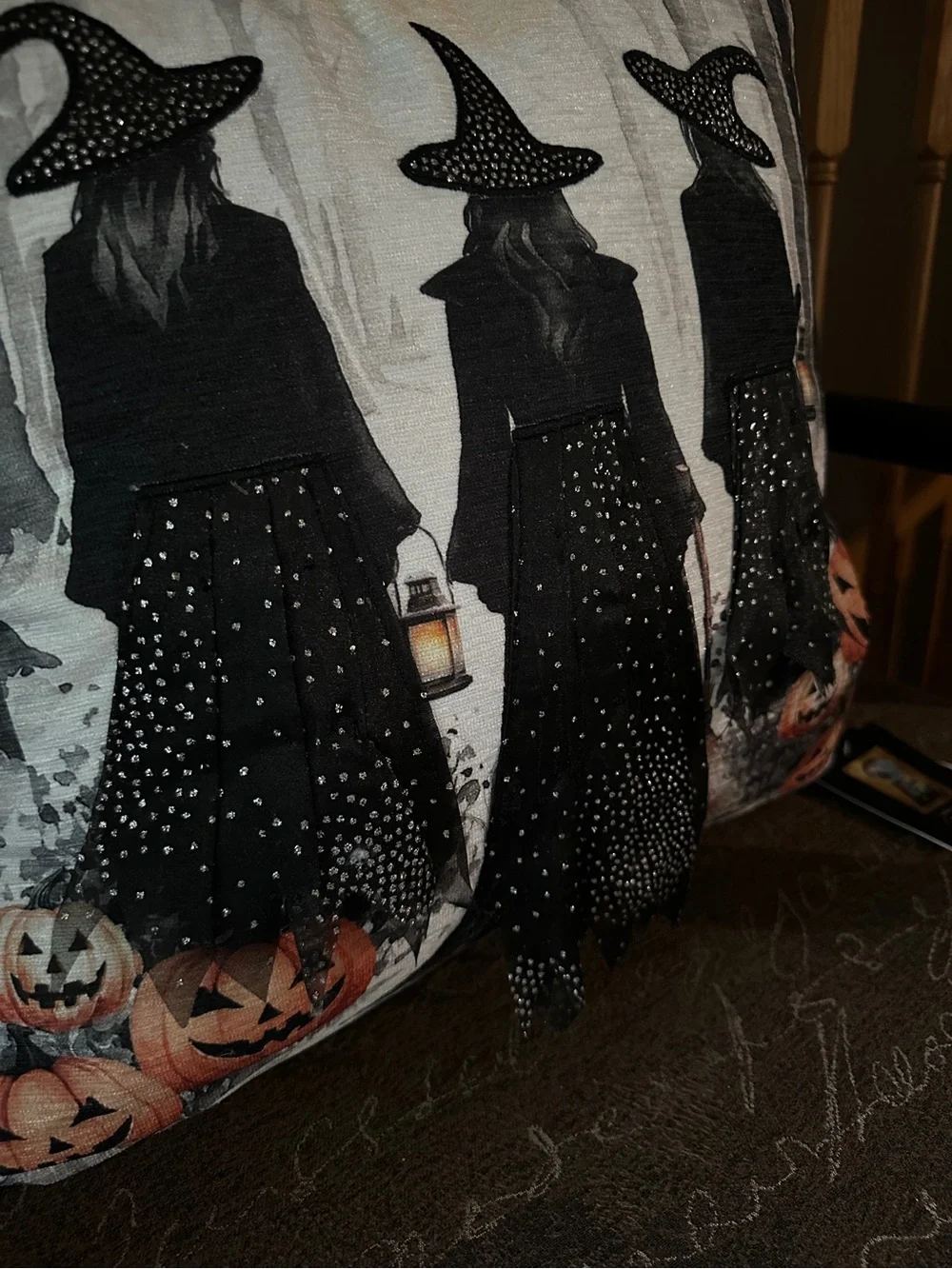 Cynthia Rowley Three Witches Halloween Pillow